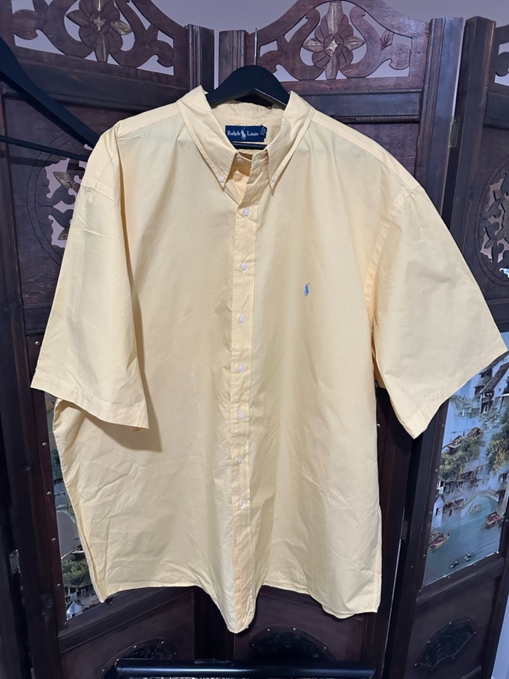 Ralph Lauren Pale Yellow Short Sleeve Button-Down Shirt